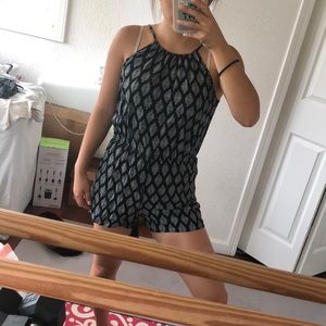 Paisley print black romper